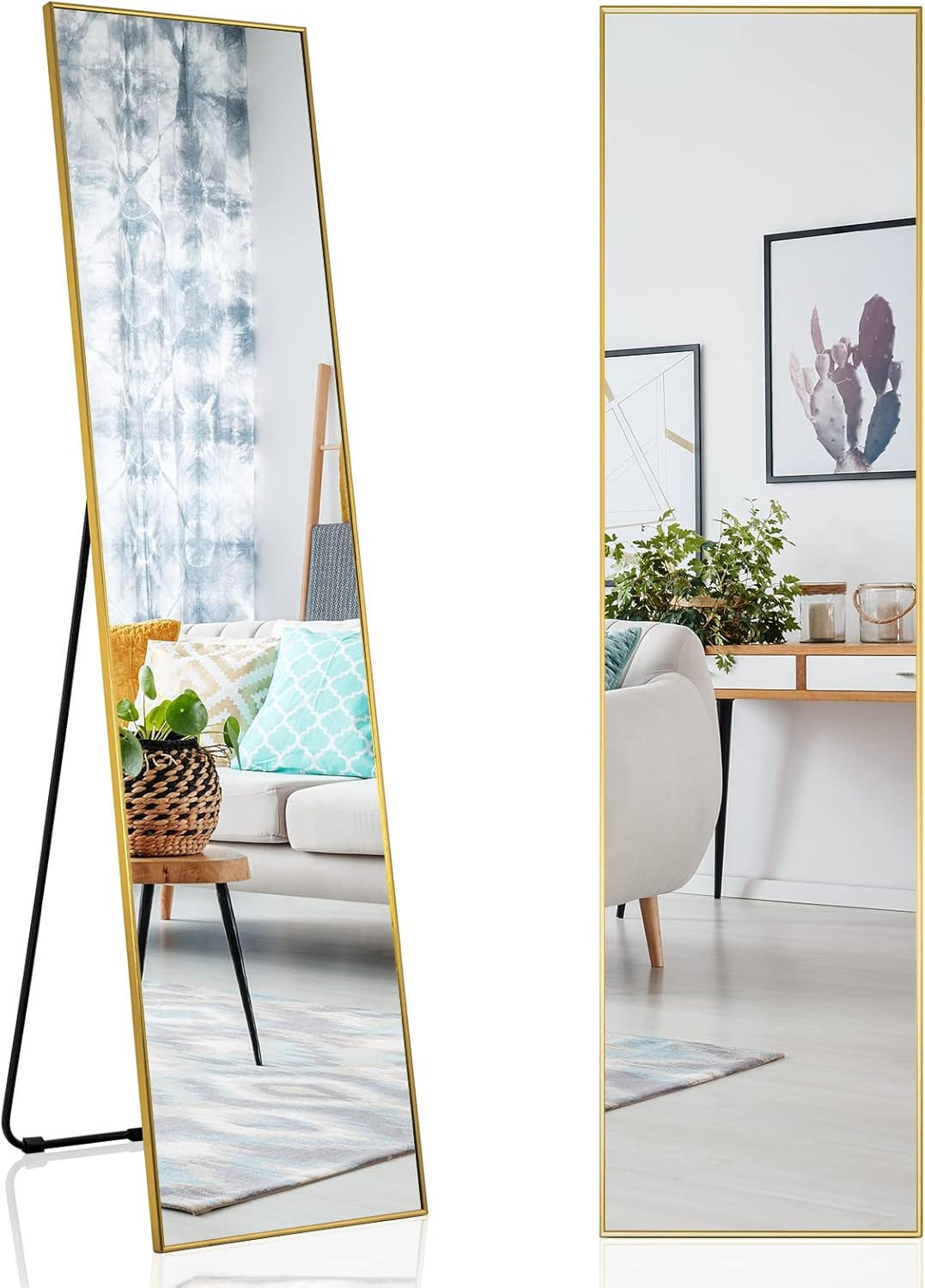 GANZKÖRPERSPIEGEL Gold - Goldfarben, Glas (40/2/160cm) - COSTWAY