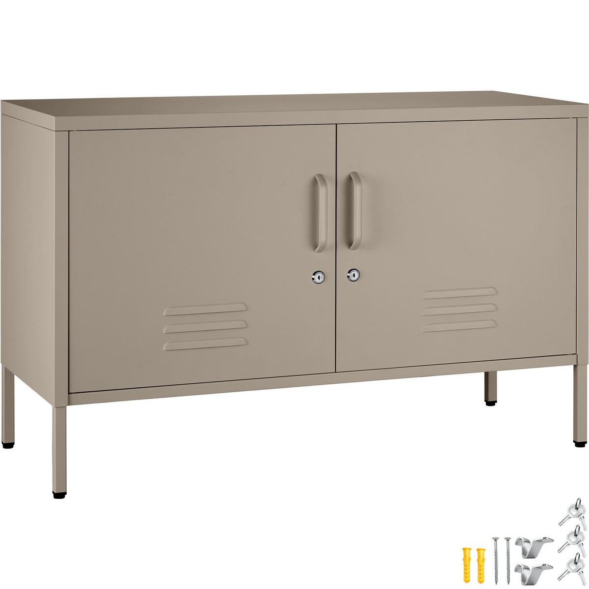 SIDEBOARD Baker, Kippschutz, höhenverstellbare Füße, taupe - Taupe, Metall (100/65/42.5cm) - tectake