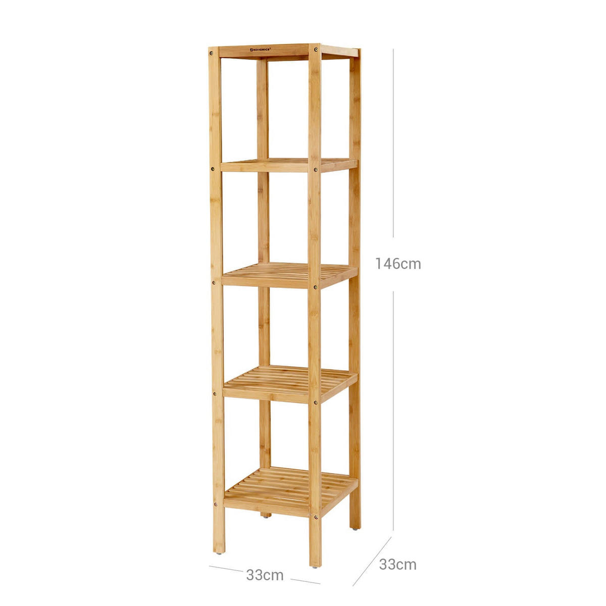 KÜCHENREGAL AUS BAMBUS - Eukalyptusholzfarben, Holz (33/146/33cm) - Hansiro