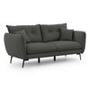3-SITZER-SOFA Nordloft Dunkelgrau Samt - Dunkelgrau/Schwarz, Holz/Textil (204/86/100cm) - S-Style Möbel