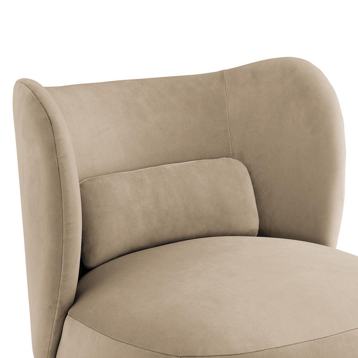 LOUNGESESSEL - Taupe/Schwarz, Textil/Metall (61/79/71cm) - home24