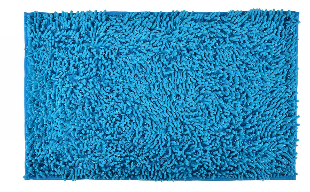 BADTEPPICH Zac Blau 80/50/2 cm Textilien - Blau, Textil (50/80cm) - Mondex