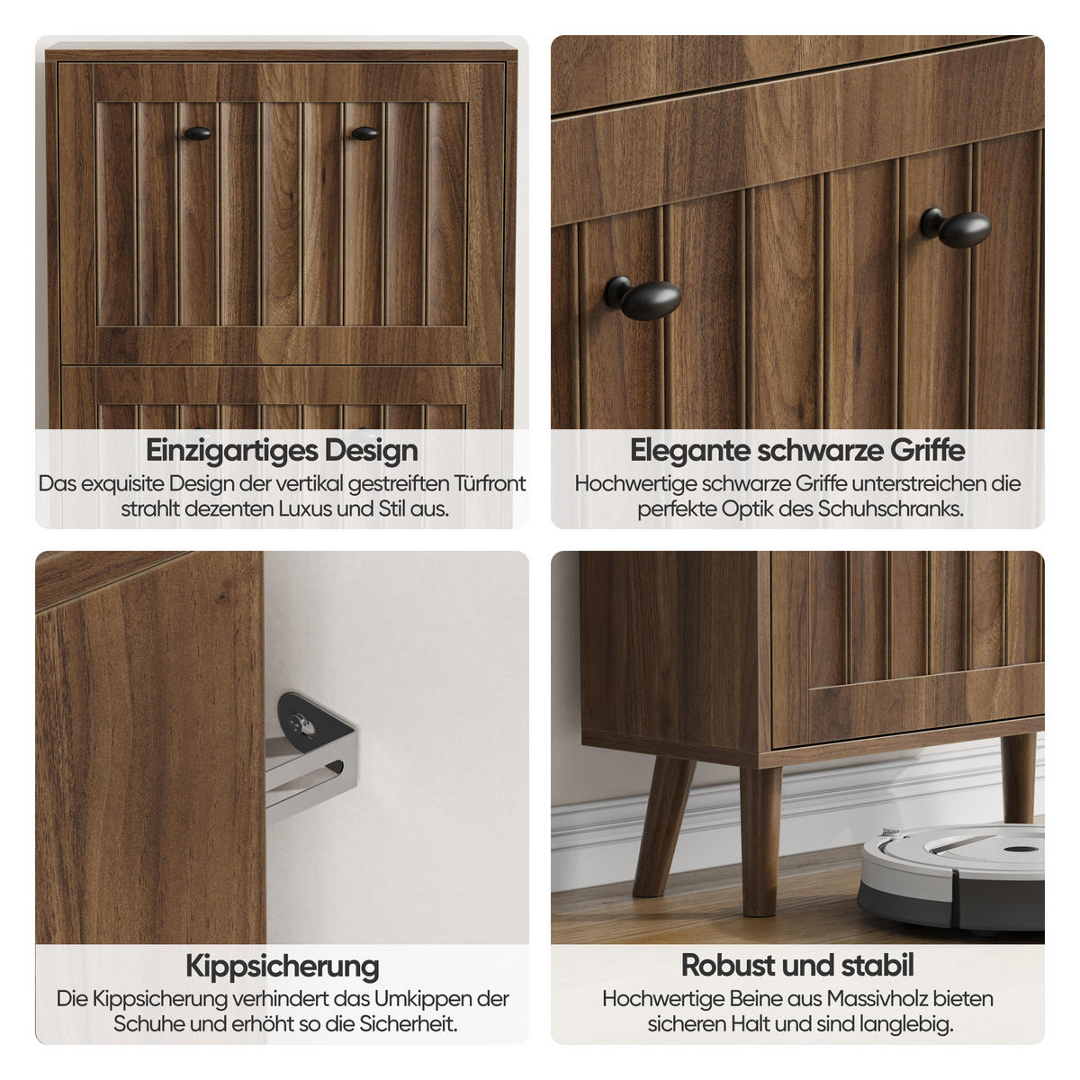 SCHUHSCHRANK Nussbaumfarben 60/24/95 cm - Walnussfarben, Holzwerkstoff (60/95/24cm) - PANGIVO