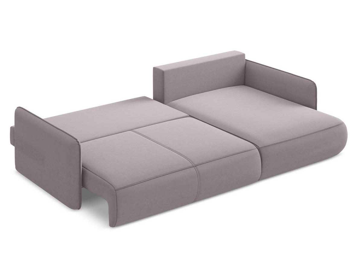 3-SITZER SOFA mit Schlaffunktion Chenille Stoff Pink - Pink/Hellrosa, Textil/Metall (230/86/105cm) - Makamii