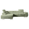 ECKSOFA Stevil Salbeigrün Cordbezug - Salbeigrün/Silberfarben, Textil/Metall (275/203cm) - Selsey