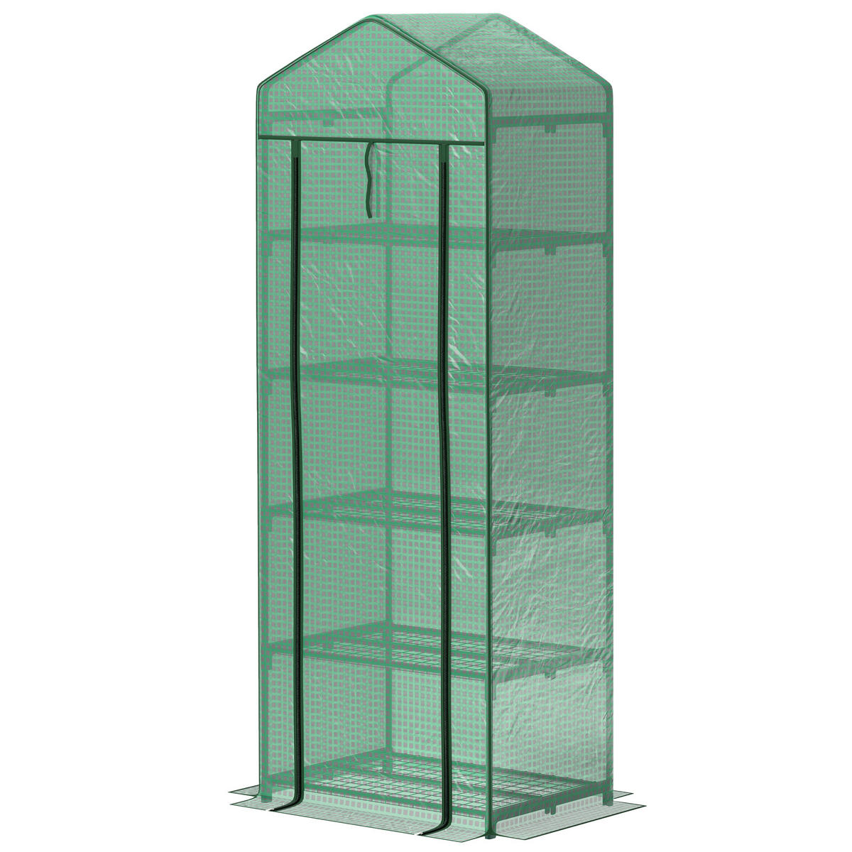 MINI-GEWÄCHSCHAUS DE-05719 5 Ebenen, für Blumen & Gemüse Grün - Grün, Kunststoff/Metall (49/193/69cm) - ComfortXL