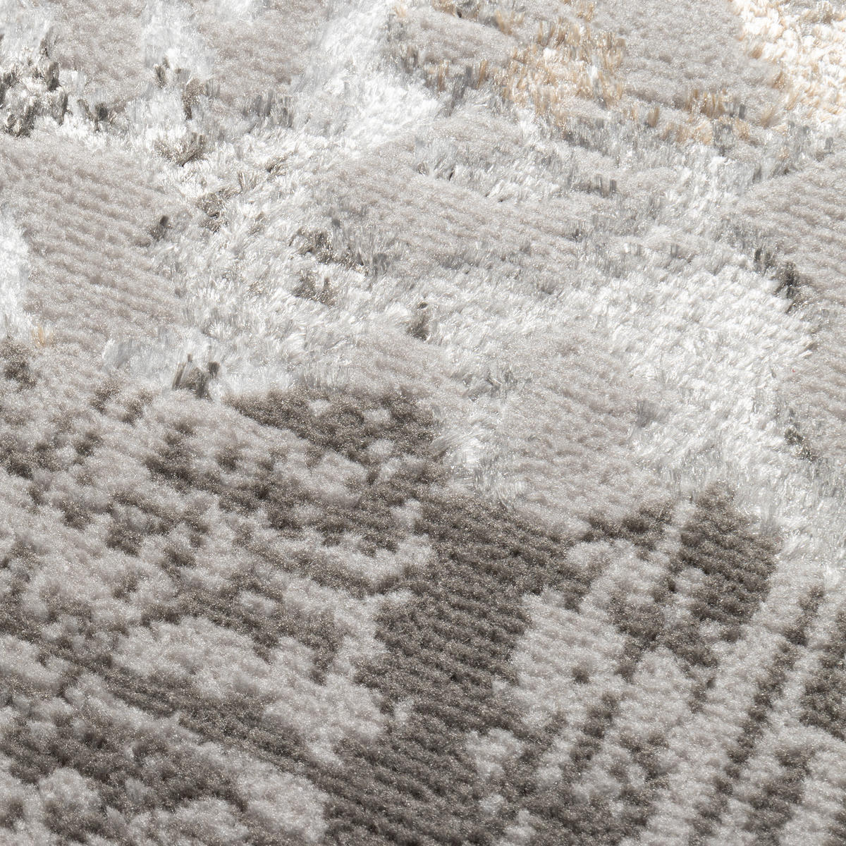 TEPPICHLÄUFER CRYSTAL hellgrau abstrakt 80/500 cm - Hellgrau, Textil (80/500cm) - Tapiso