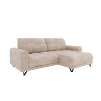 ECKSOFA Ferrino L-Form, Recamiere beidseitig montierbar, Beige - Beige, Holz (174/234cm) - Panda Möbel