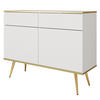 SIDEBOARD VENEZIA 107/85/39cm mit 2 Schubladen 2 Türen Weiß - Weiß, Holzwerkstoff (107/85/39cm) - MASSENO