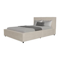 POLSTERBETT Salerno Cord beige 140x200 cm - Beige, Textil (140/200cm) - Juskys