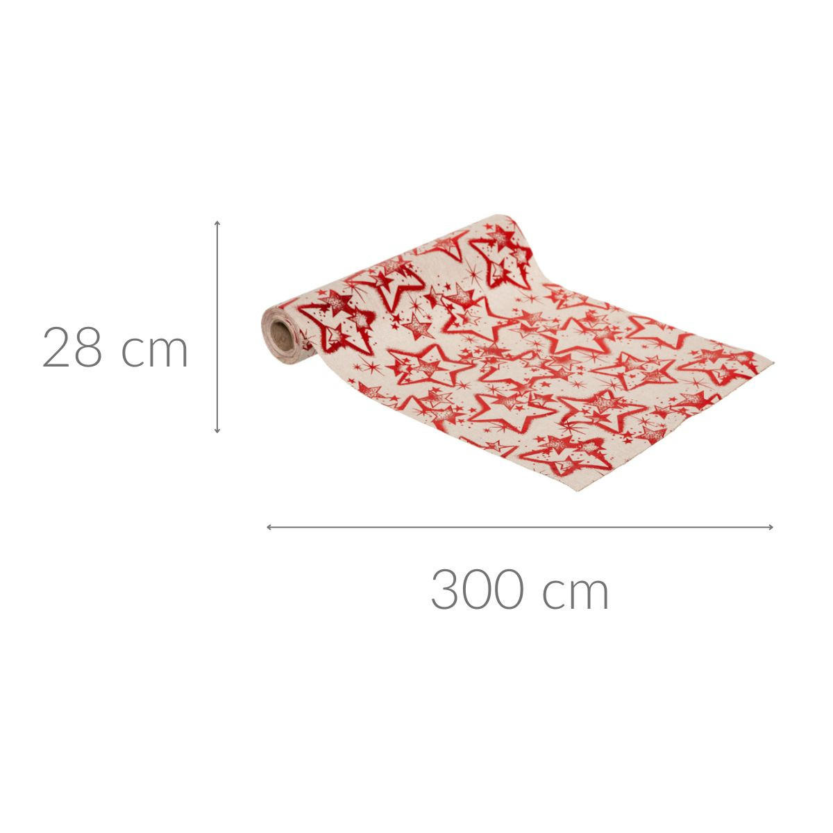 TISCHLÄUFER Weihnachtsmuster 28/300 cm - Rot, Naturmaterialien (300cm) - Atmosphera Createur d´interieur