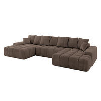 WOHNLANDSCHAFT ENSI-U - 353x164x88 cm Braun - Braun, Holzwerkstoff/Kunststoff (357/69/164cm) - ALTDECOR