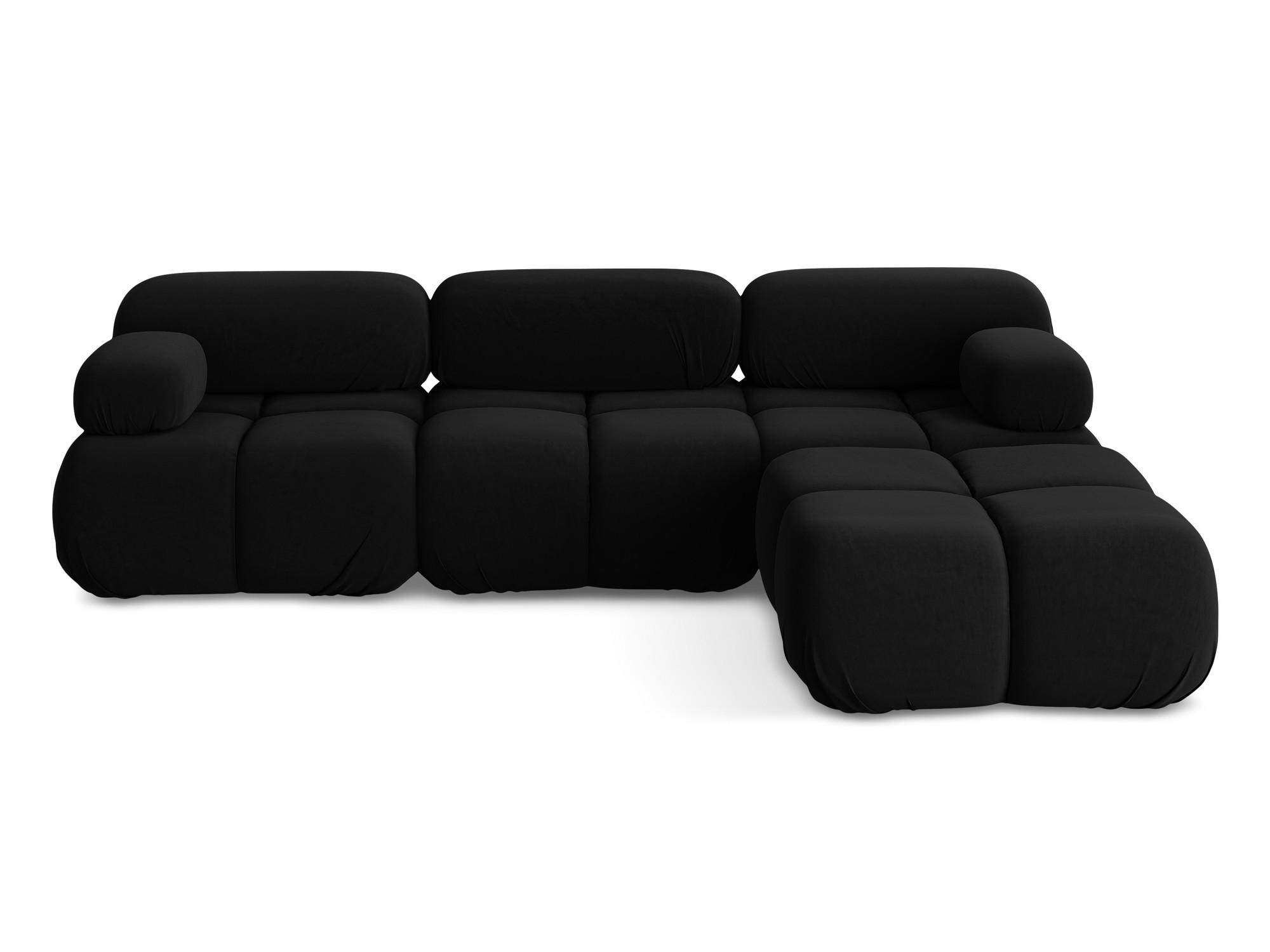 ECKSOFA Beidseitig Samt Stoff Schwarz - Schwarz/Orange, Kunststoff/Textil (285/191cm) - Makamii