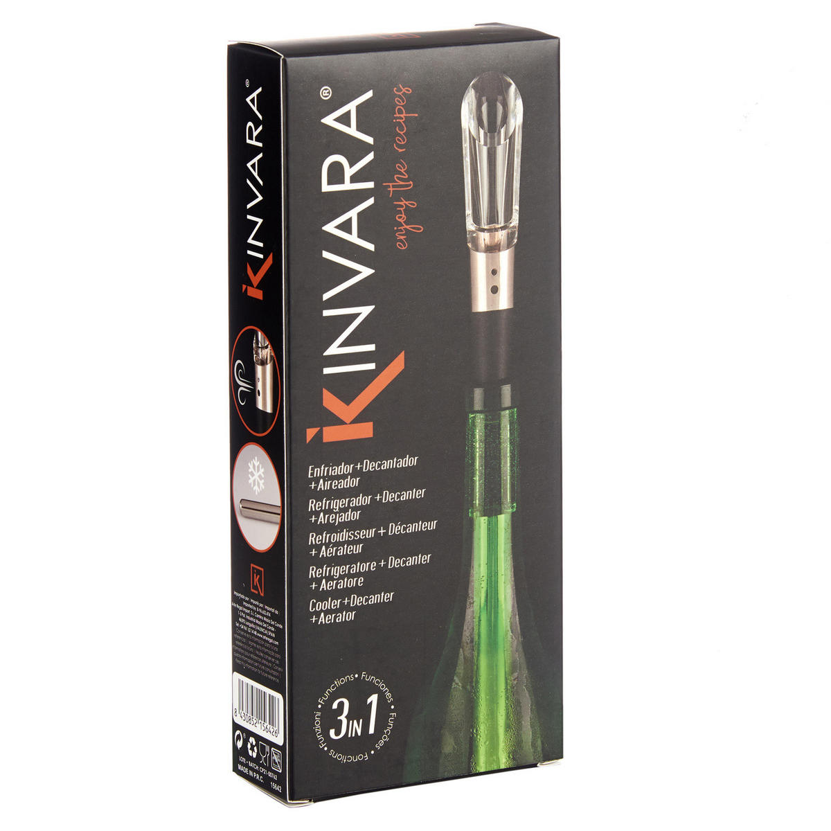 WEINBELÜFTER mit Geschenkbox - Silberfarben, Kunststoff (37cm) - Kinvara