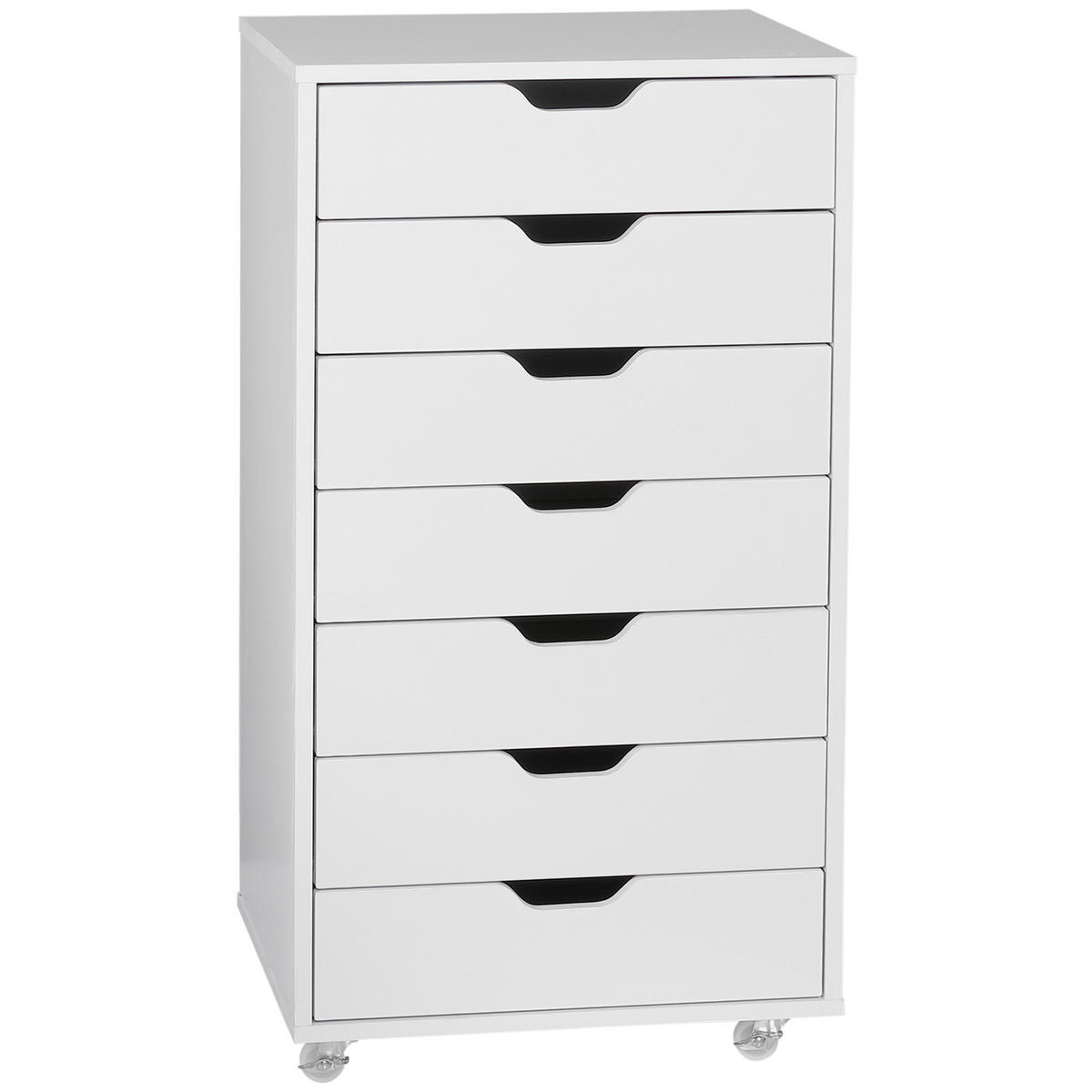 ROLLCONTAINER DE-14438 7 Schubladen für A4/Letter - Weiß, Holzwerkstoff (39.5/90/47.5cm) - ComfortXL