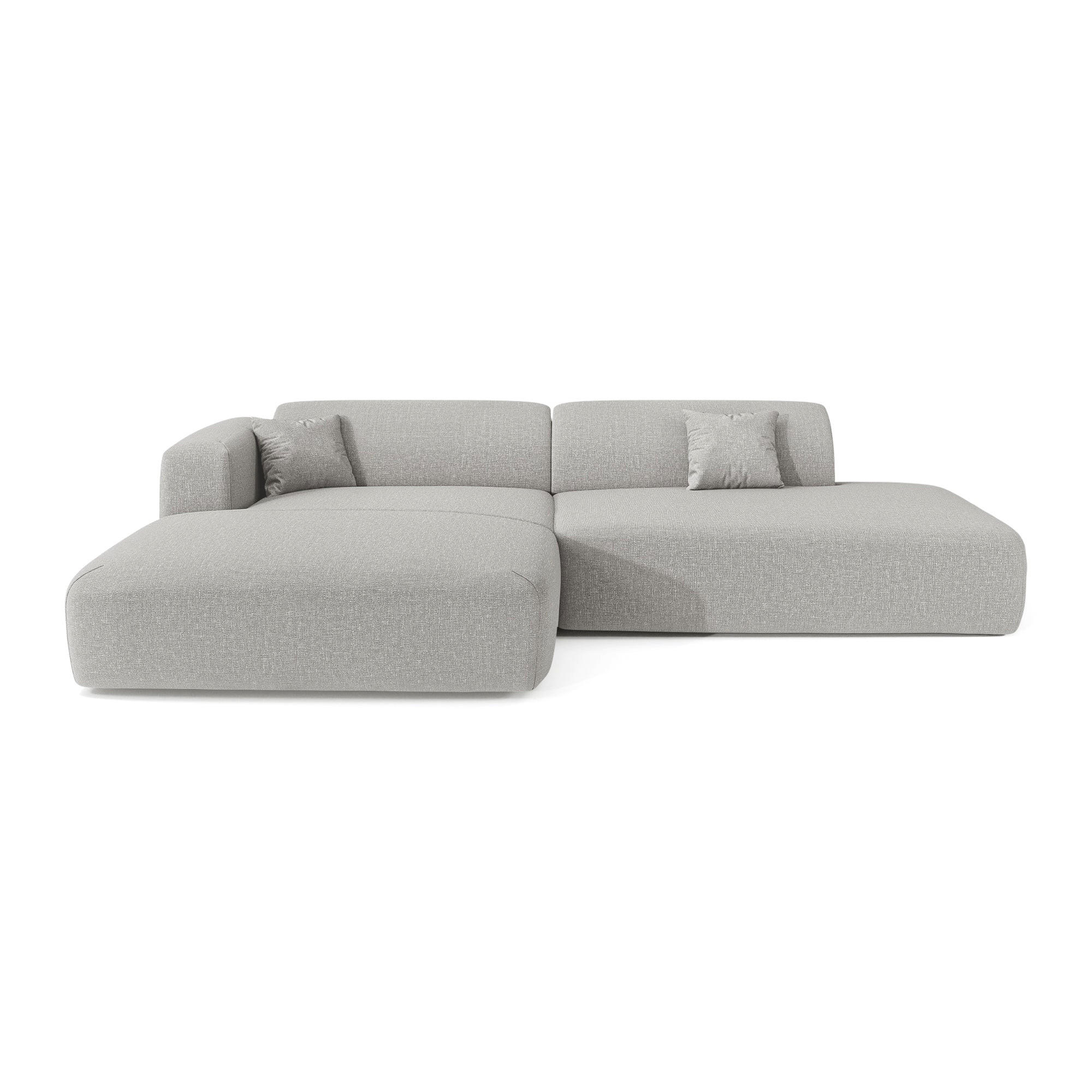 ECKSOFA LINKS Rastergewebe Hellgrau 310cm - Hellgrau/Grau, Textil (300/96cm) - Sia Home