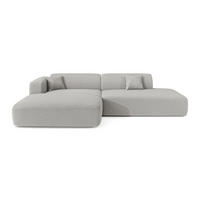 ECKSOFA LINKS Rastergewebe Hellgrau 310cm - Hellgrau/Grau, Textil (300/96cm) - Sia Home