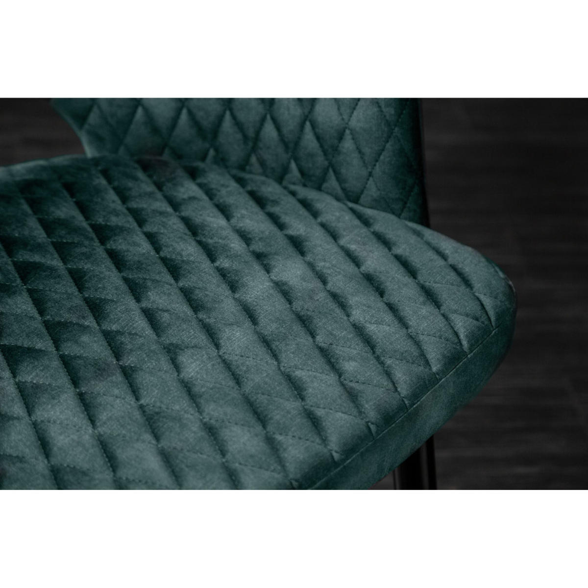 STUHL PARIS Samt Petrol, Gold - Blau/Petrol, Textil (56/81/57cm) - riess-ambiente