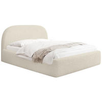 POLSTERBETT Puro mit Bettkasten, Creme Boucle 120 x 200 cm – mit Metall-Lattenrost - Birkefarben/Creme, Holzwerkstoff/Kunststoff (120/200cm) - WFL GROUP