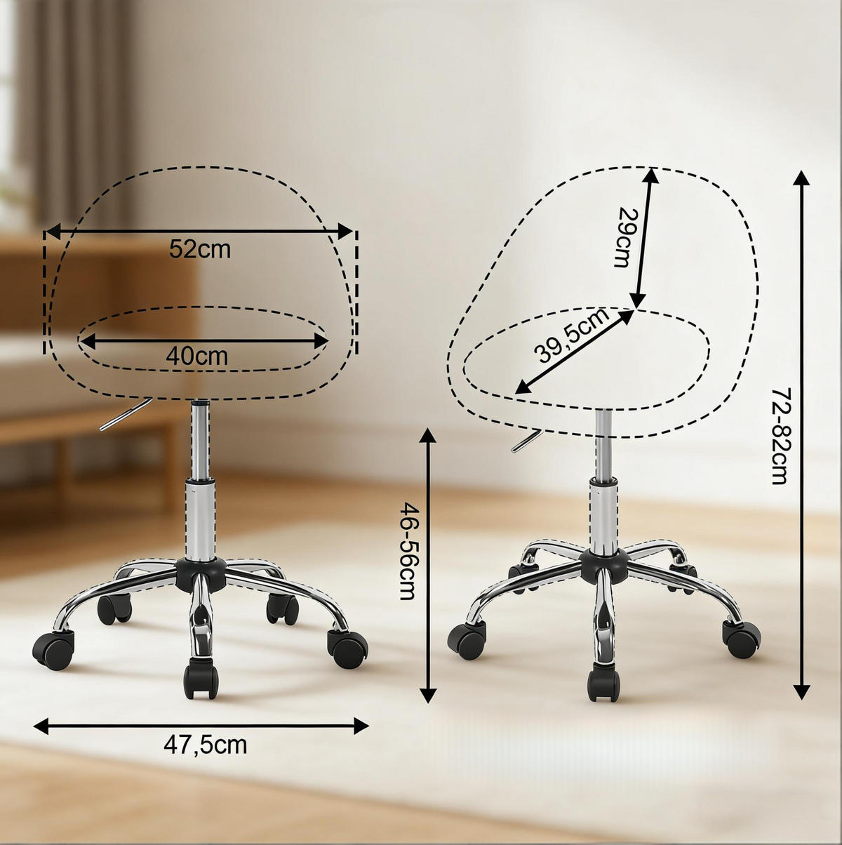 DREHSTUHL 52/52/72-82 cm türkis aus Samt und Metall drehbar - Türkis, Metall (47.5/82/52cm) - OKWISH