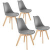 ESSZIMMERSTUHL 4er Set Frederikke,49 x 56 x 82,5 cm,grau - Grau, Textil (49/82/53cm) - tectake