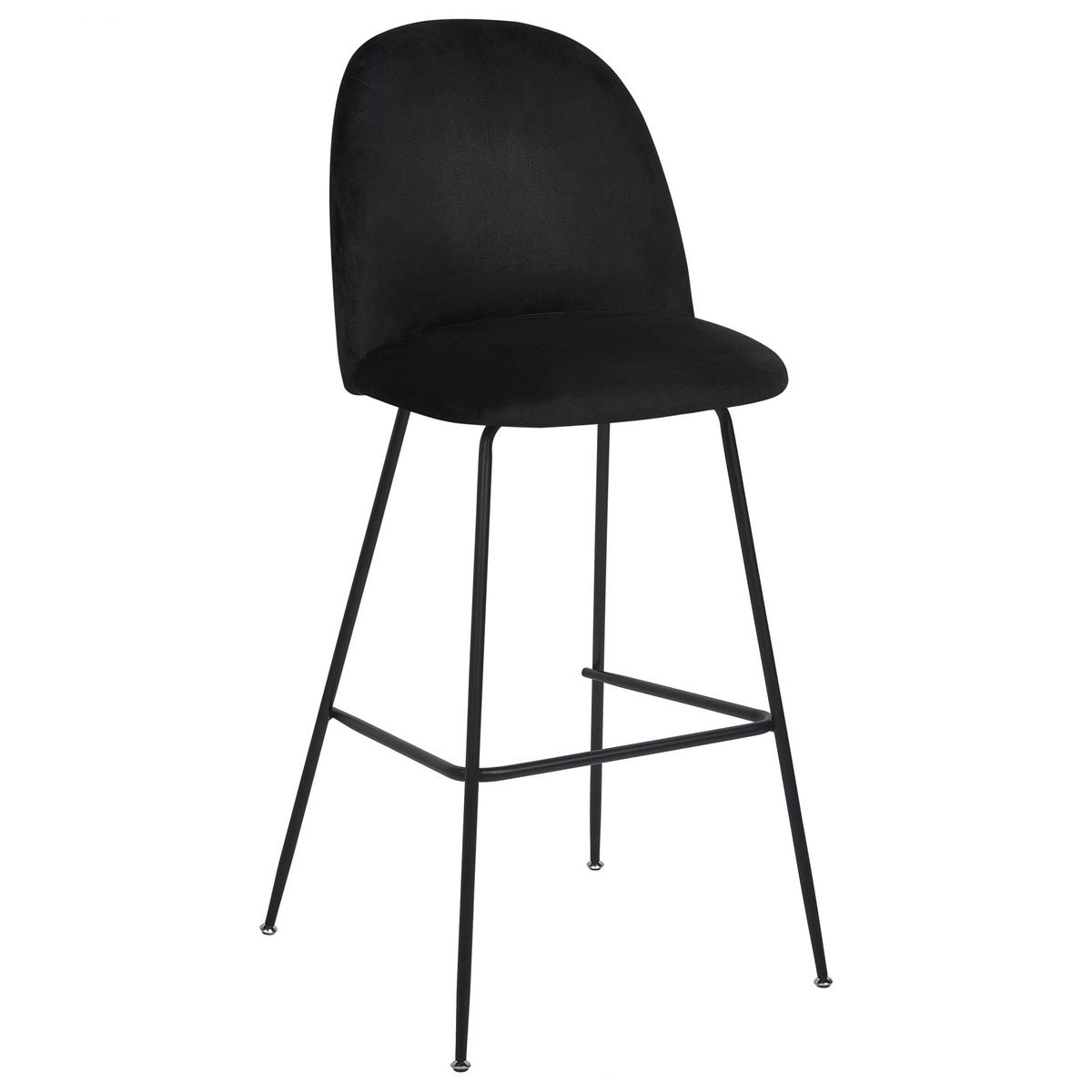 BARSTUHL 2er-Set Samtstoff schwarz Arcola - Schwarz, Textil (52/114/54cm) - Beliani