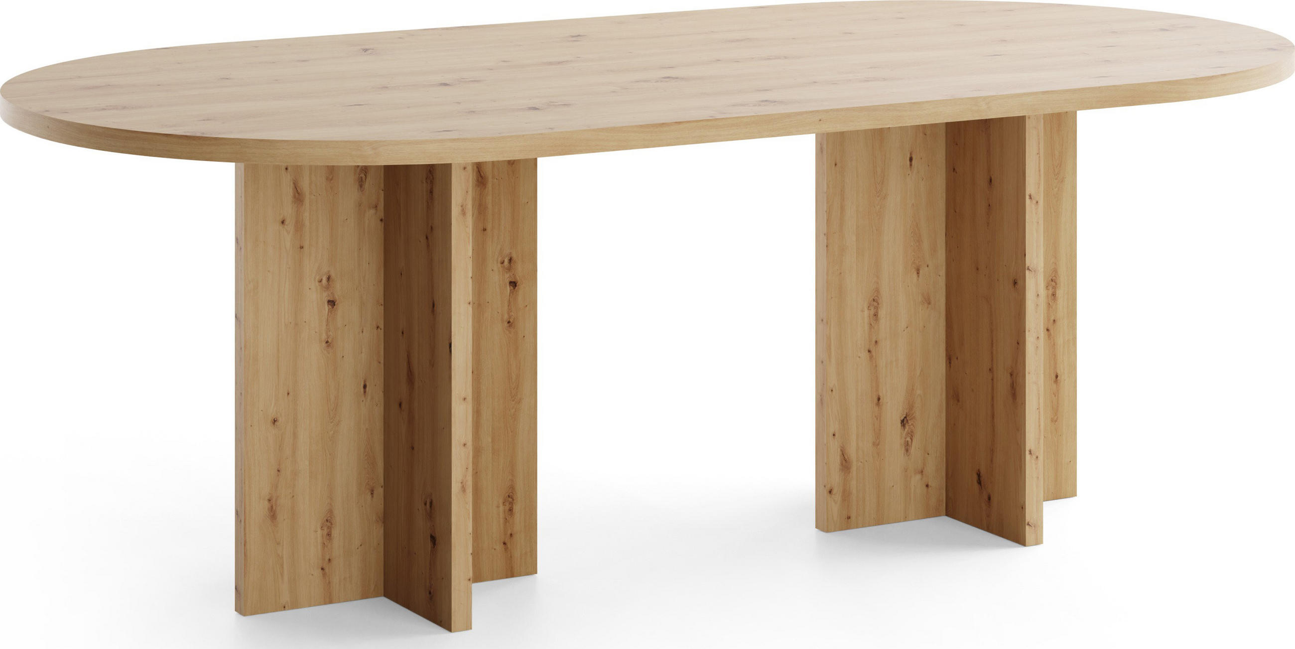 WFL GROUP JÍDELNÍ STŮL Aster Oválný, Dub Artisan Světle Hnědý 204/90/75 cm