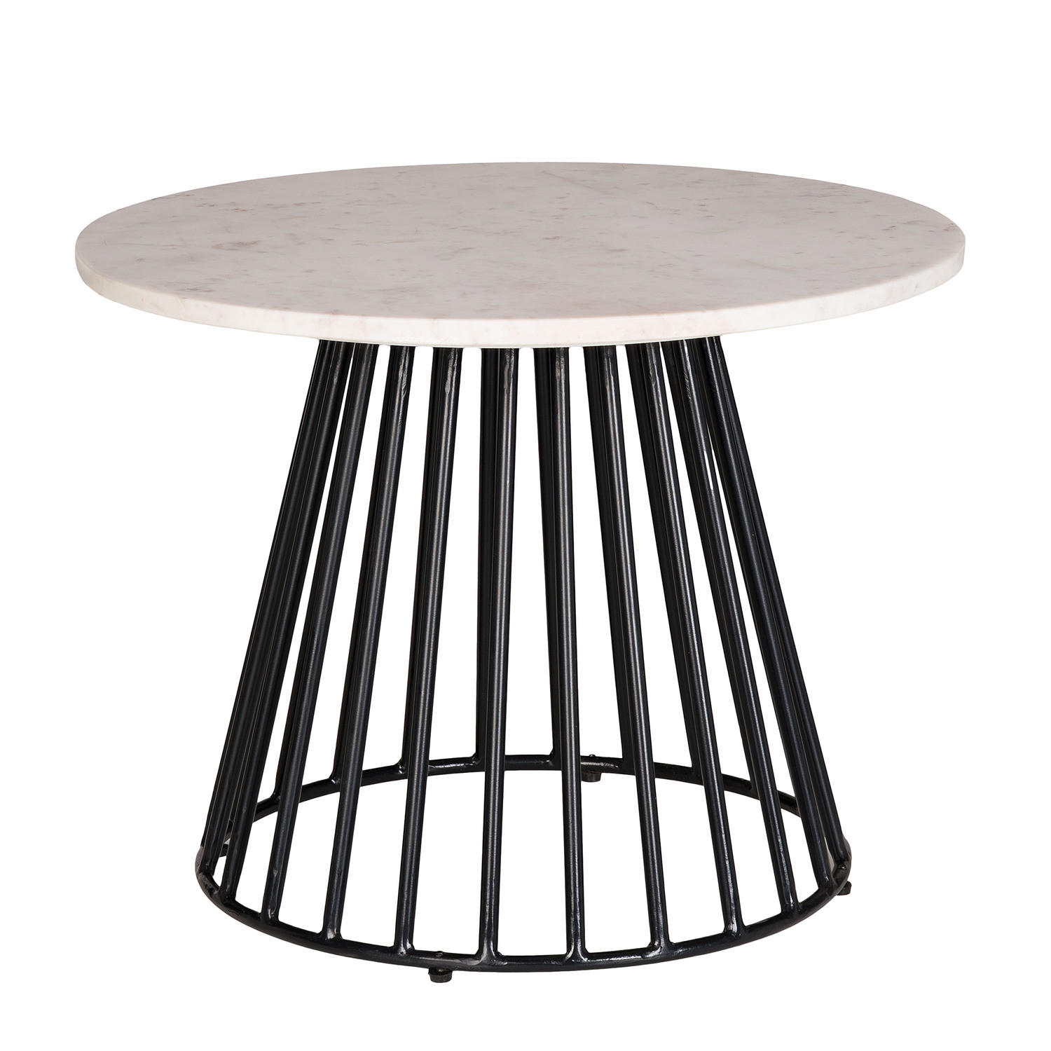 COUCHTISCH - Marmor Weiß / Schwarz - Schwarz/Weiß, Naturmaterialien (60/60/45cm) - home24