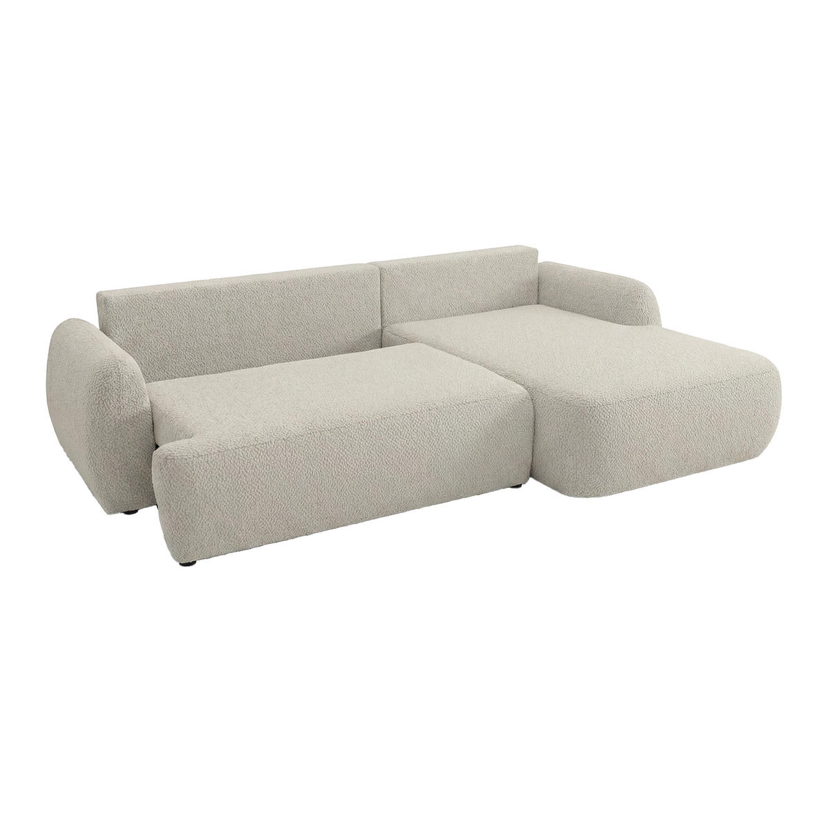 ECKSOFA MUNDUK II mit Schlaffunktion, Beige - Beige, Textil (260/184cm) - Fedve