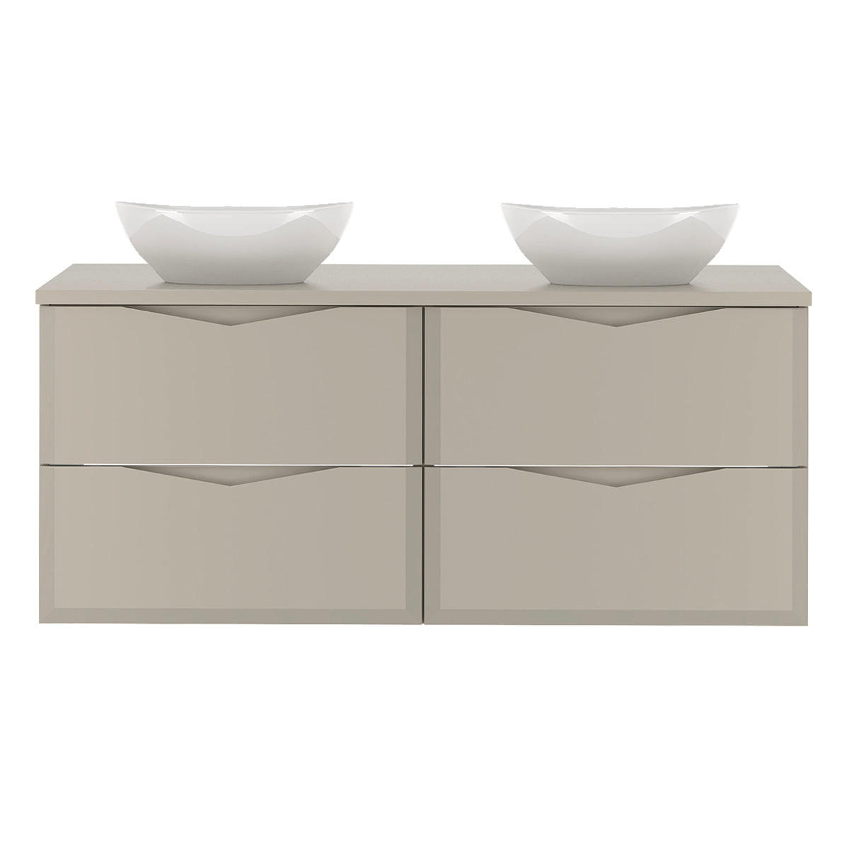 DOPPELWASCHTISCH 120.6cm Ellie Kaschmir - Beige, Holzwerkstoff (120.6/52.2/46.5cm) - Petits-meubles