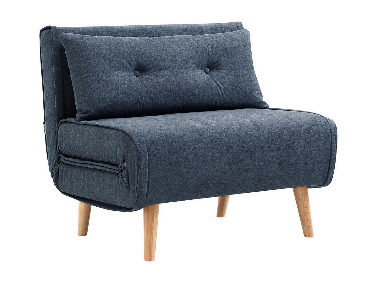 SCHLAFSESSEL - 1 Person - stoff - blau Valerio - Blau, Holz/Textil (90/81/78cm) - Vente-Unique