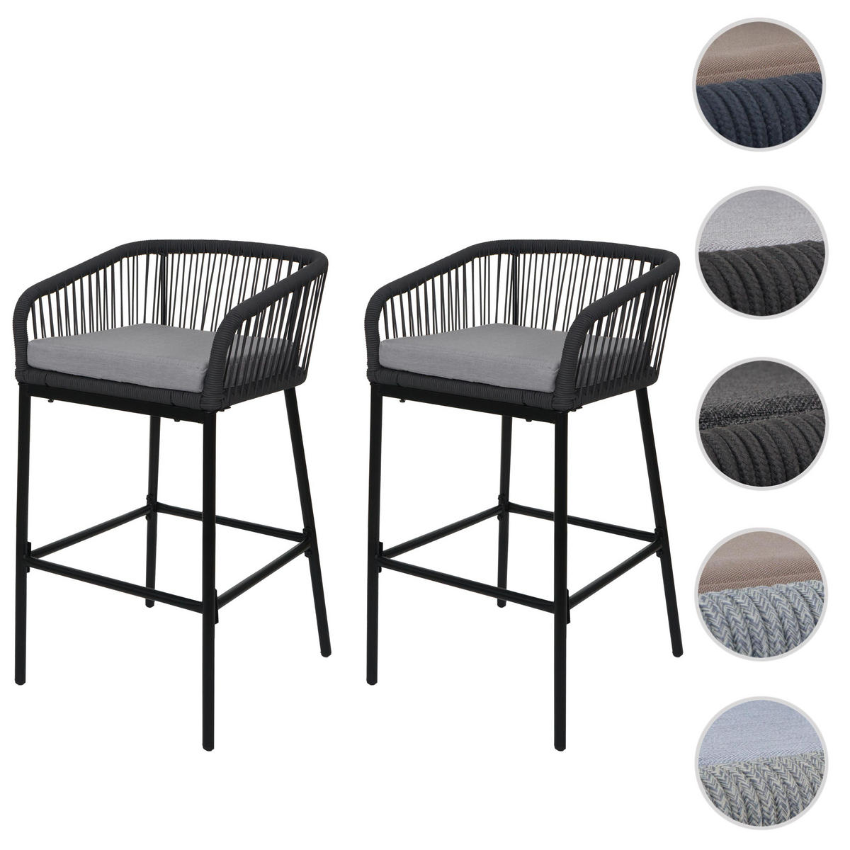 BARSKI STOL Anthracit, svetlo siva - antracit/svetlo siva, kovina (51/92/53cm) - MCW