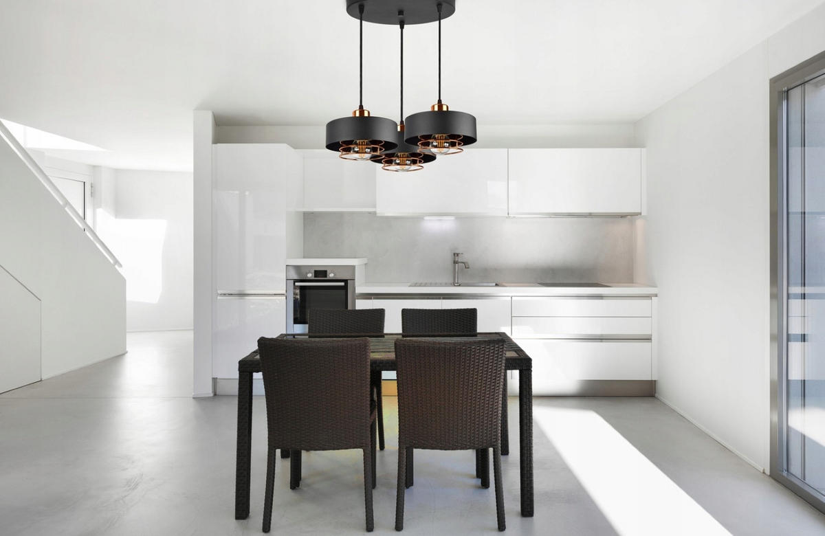 PENDELLEUCHTE EDISON - Goldfarben/Schwarz, Metall (40/40/70cm) - kiki design
