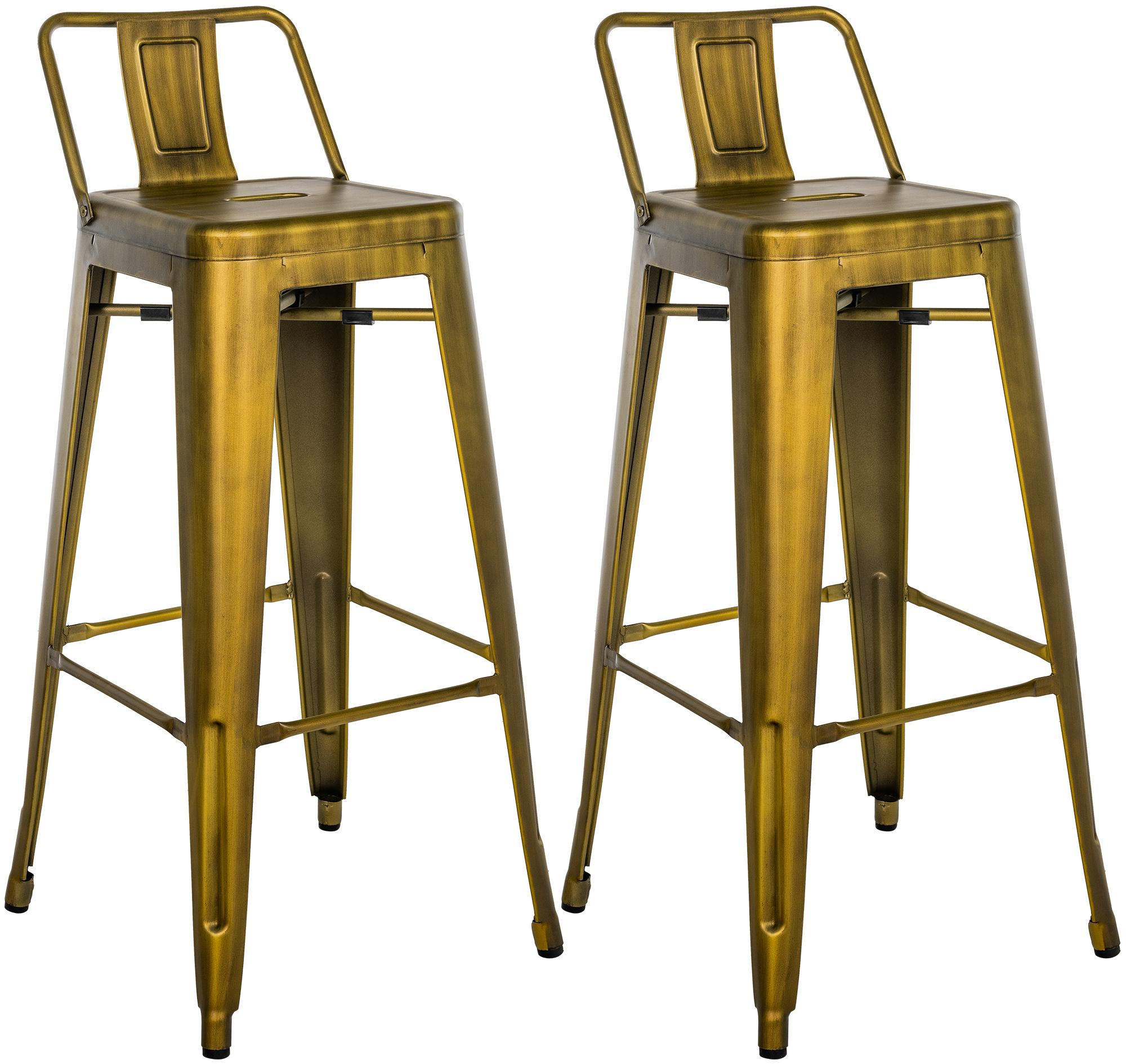 BARHOCKER 2er Set Metall Gold - Goldfarben, Metall (44/96/43cm) - CLP