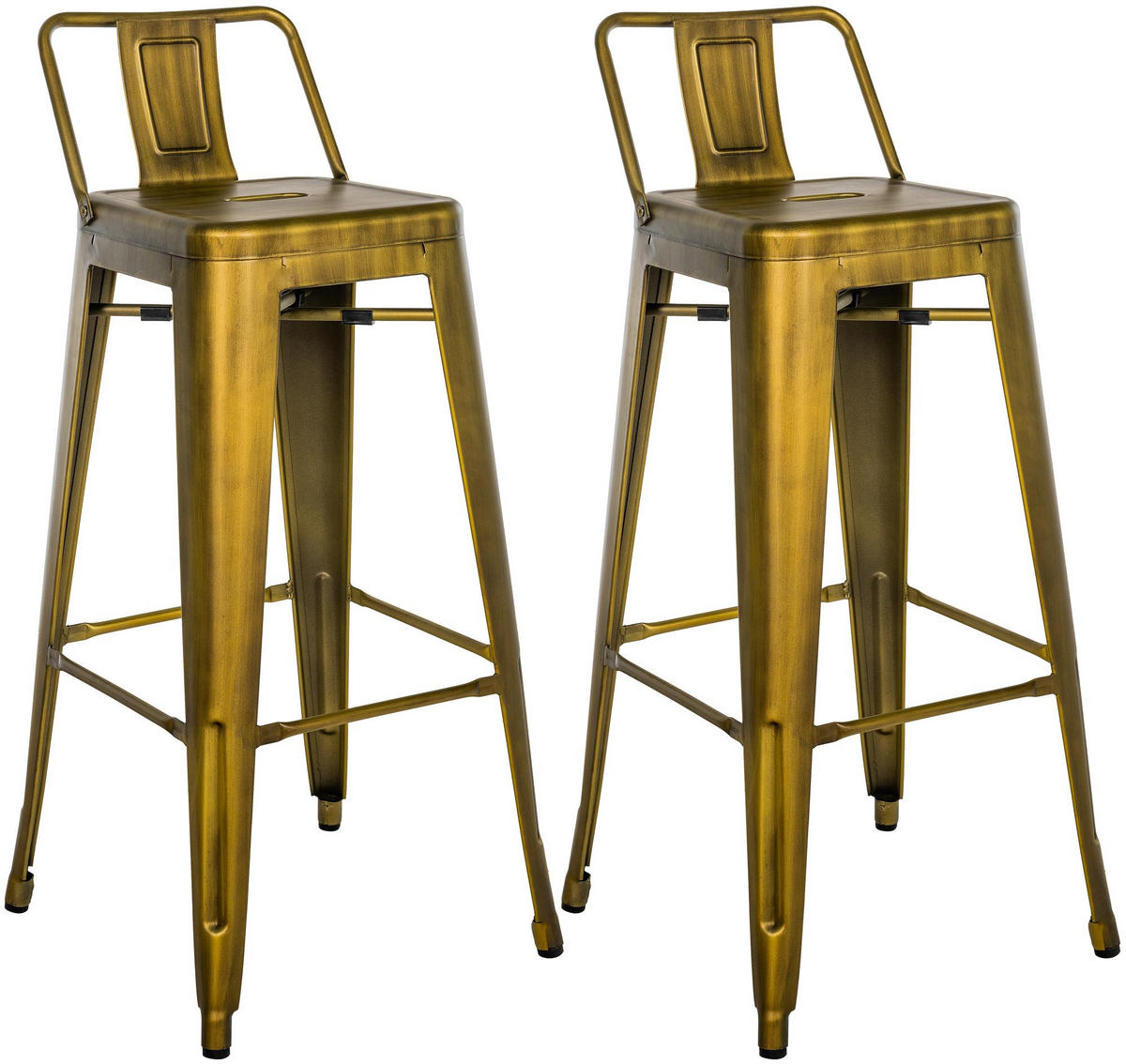 BARHOCKER 2er Set Metall Gold - Goldfarben, Metall (44/96/43cm) - CLP