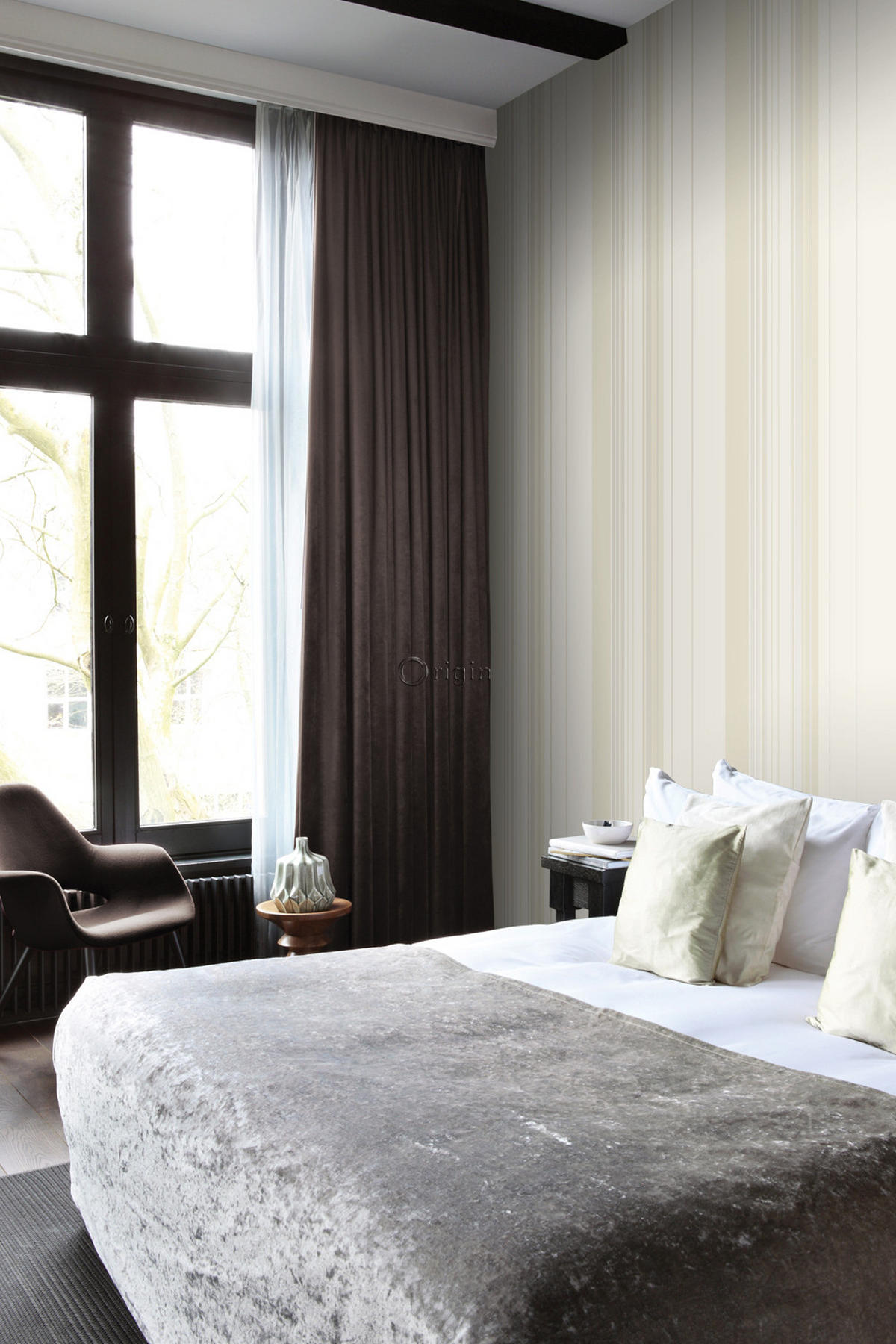 TAPETE Streifen 53 cm x 10.05 m - Weiß, Papier (53/1000cm) - Origin Wallcoverings