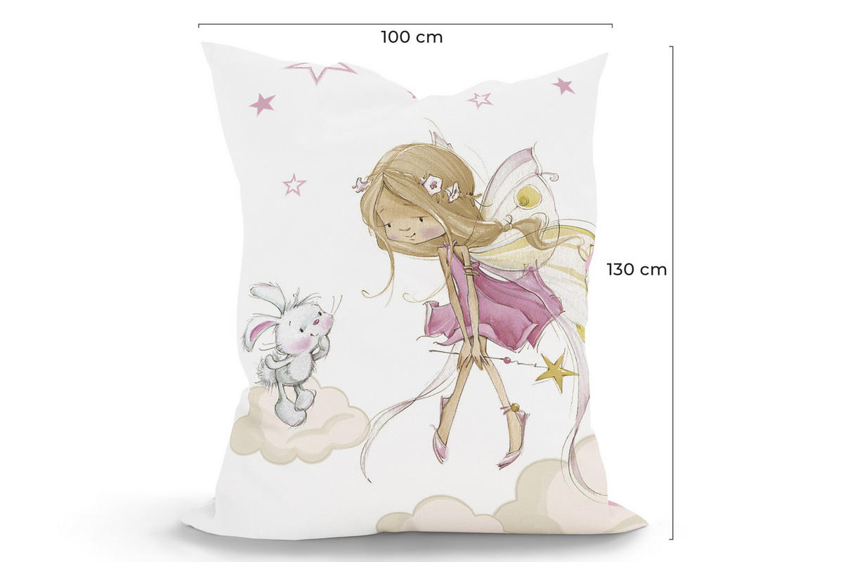 KINDER-SITZSACK - Little Fairy - Weiß/Rosa, Textil (100/25/135cm) - Green Bean