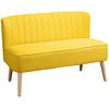SOFA 2-Sitzer Couch Stoffsofa Sitzmöbel Polstersofa Loungesofa breit Gelb - Gelb/Naturfarben, Holz/Textil (56.5/77/117cm) - HOMCOM