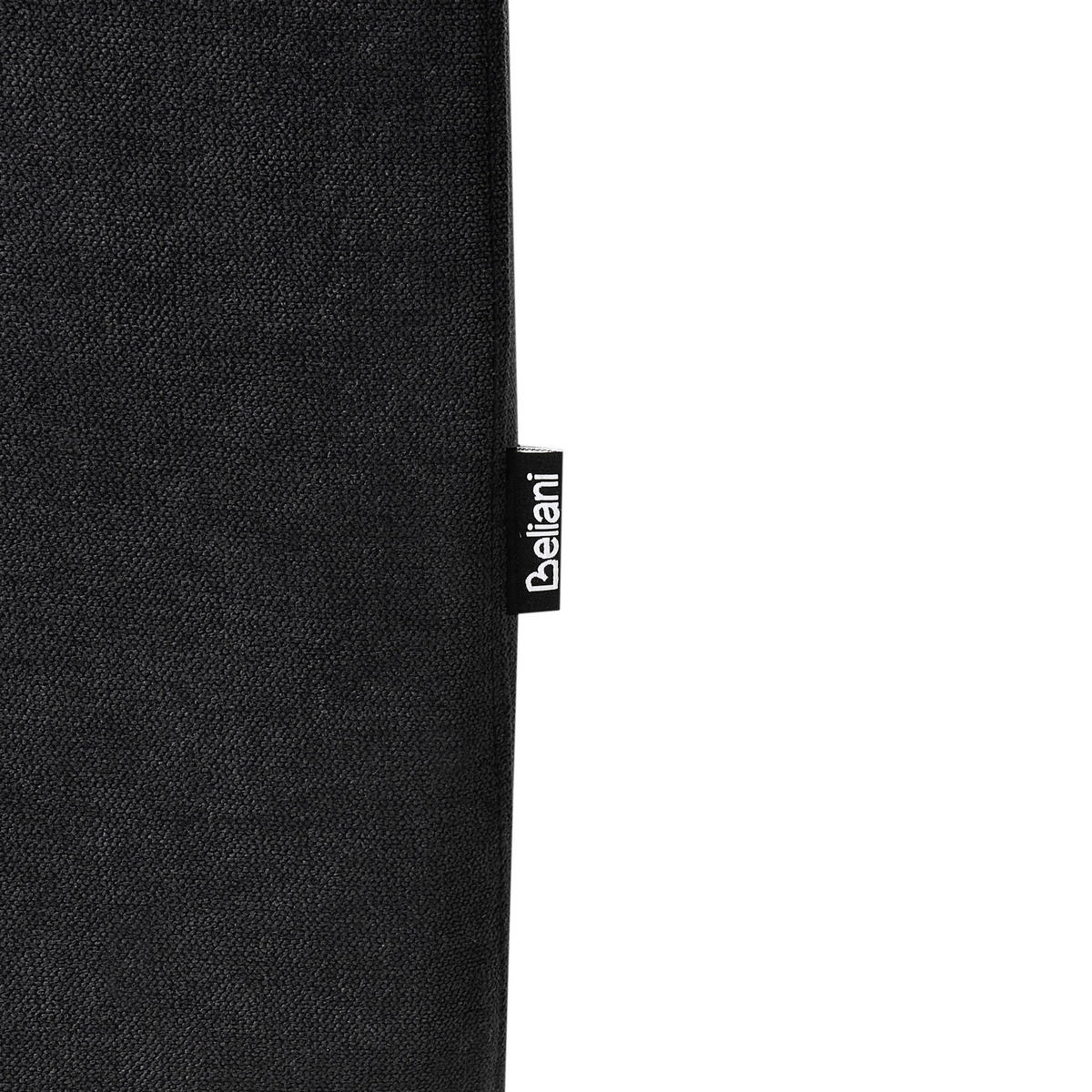 OTTOMANE Stoff Schwarz Habo - Hellbraun/Schwarz, Textil (134/42/60cm) - Beliani