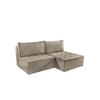 ECKSOFA Schlafsofa Amalia In Raven - Taupe, Holzwerkstoff/Textil (200/140cm) - Fun Möbel