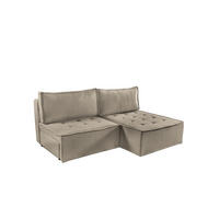 ECKSOFA Schlafsofa Amalia In Raven - Taupe, Holzwerkstoff/Textil (200/140cm) - Fun Möbel