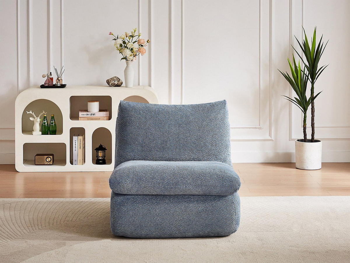 SESSEL mit gerader Rückenlehne - 1 Person - Stoff - Blau - - Blau, Textil (84/78/104cm) - Vente-Unique