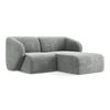 ECKSOFA Rechts Chenille Stoff Grau - Schwarz/Grau, Holzwerkstoff/Kunststoff (178/166cm) - Makamii