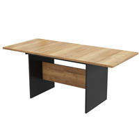AUSZIEHTISCH in Dunkelwalnuss-Schwarz ausziehbar für 4–6 Personen - Schwarz, Holzwerkstoff (180/75/80cm) - BEAOK