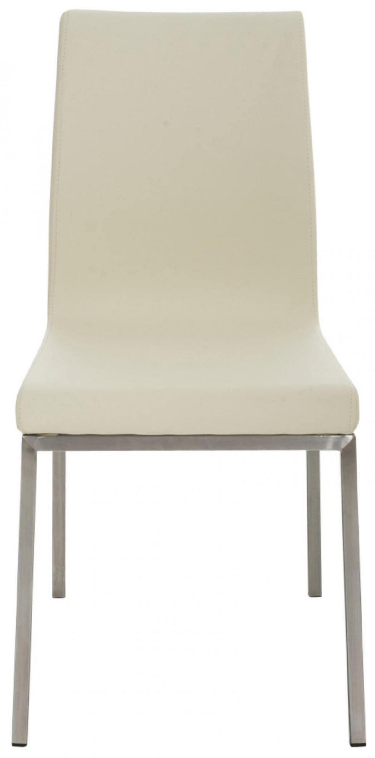 STUHL 2er Set Lederlook creme - Edelstahlfarben/Creme, Textil/Metall (40/88/50cm) - CLP