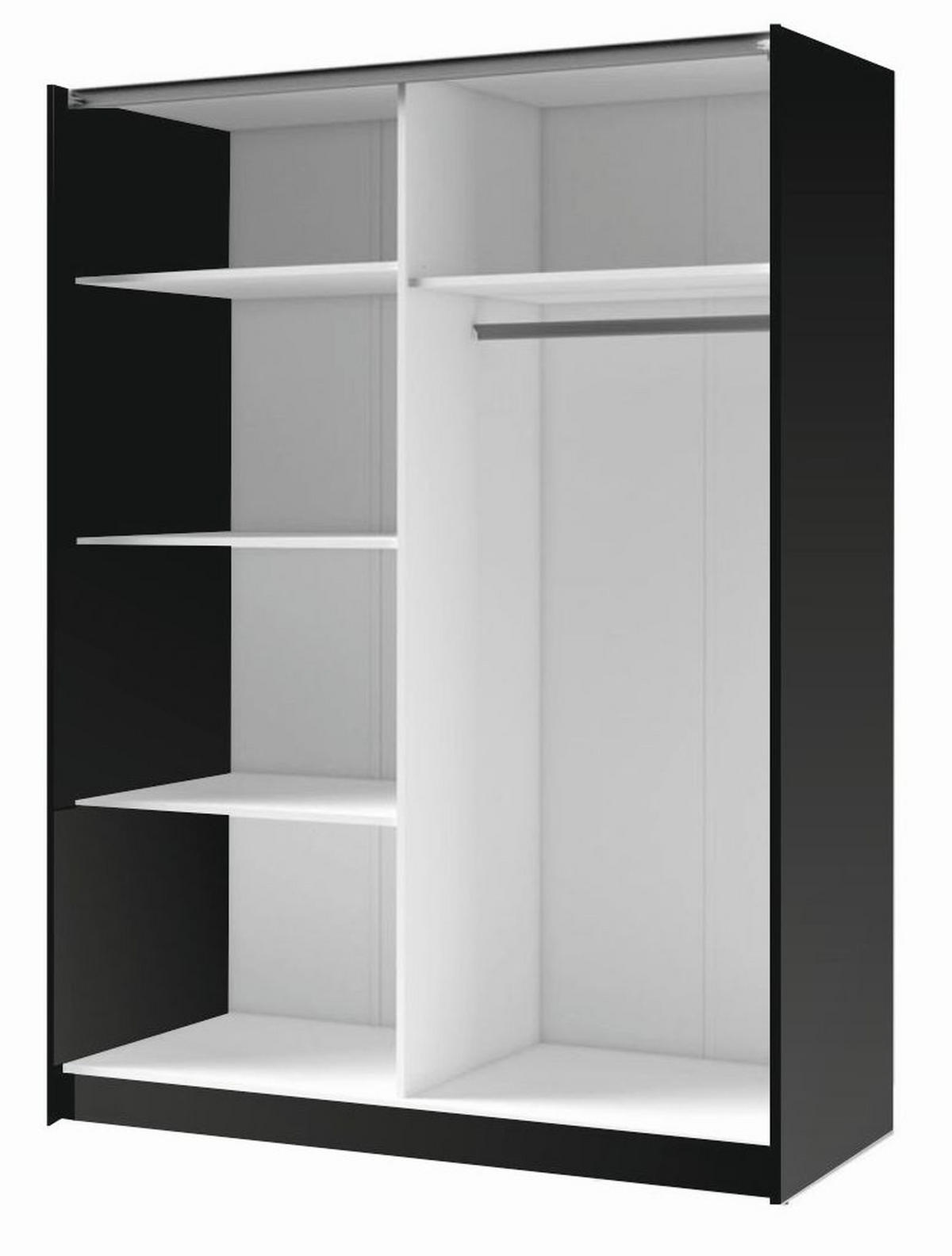 KLEIDERSCHRANK Schwarz 201/199/62 - Schwarz, Holzwerkstoff (201/199/62cm) - RAUMHIRSCH FURNITURE