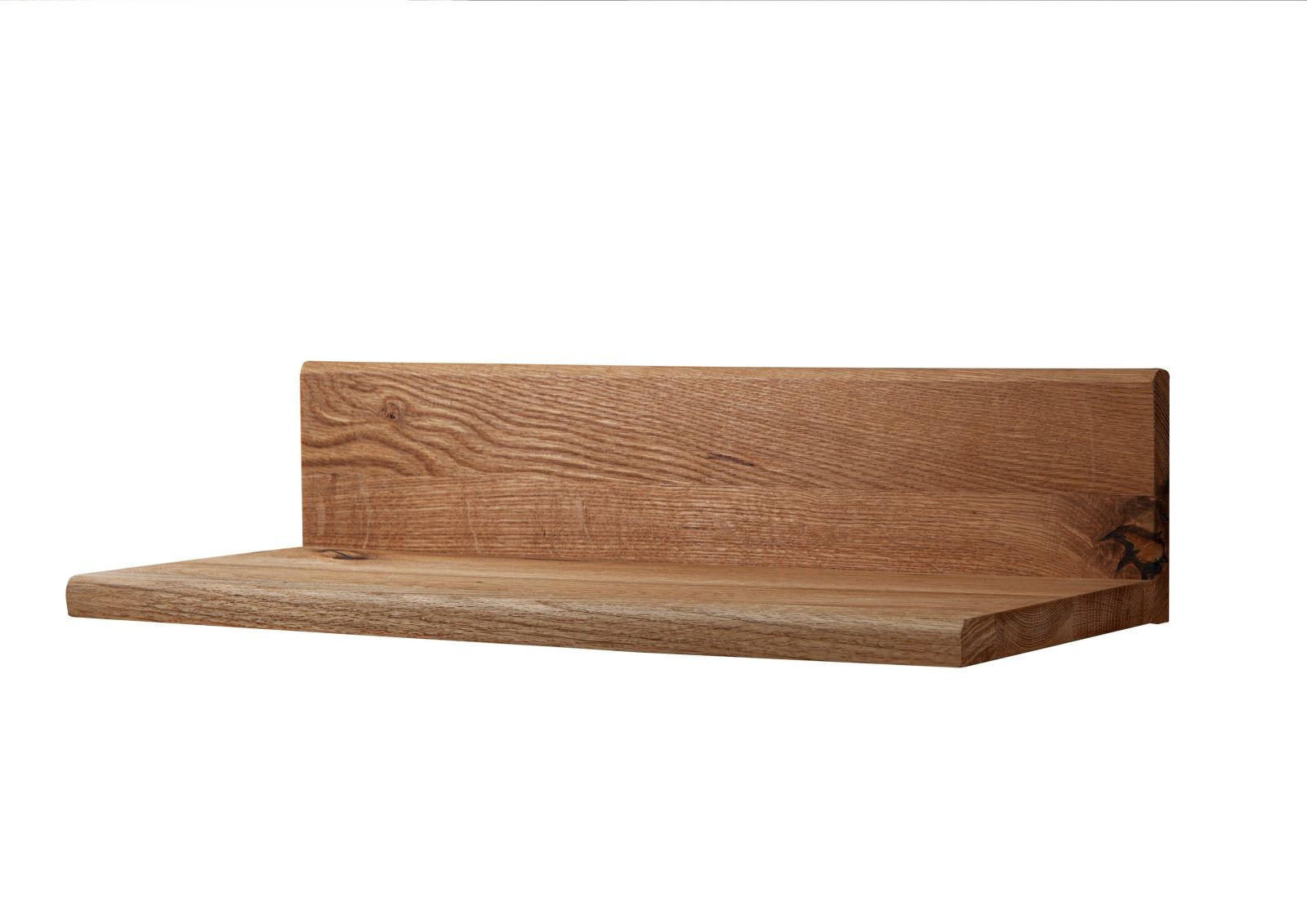 WANDREGAL Wild-/Zerreiche 49x20x12 natur geölt FRANKFURT #103 - Braun, Holz (49/12/20cm) - Massivmoebel24