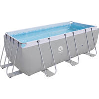 AUFSTELLPOOL Framepool 400 x 200 x 99 cm grau ohne Filterpumpe - Grau, Kunststoff/Metall (200/99/400cm) - Avenli