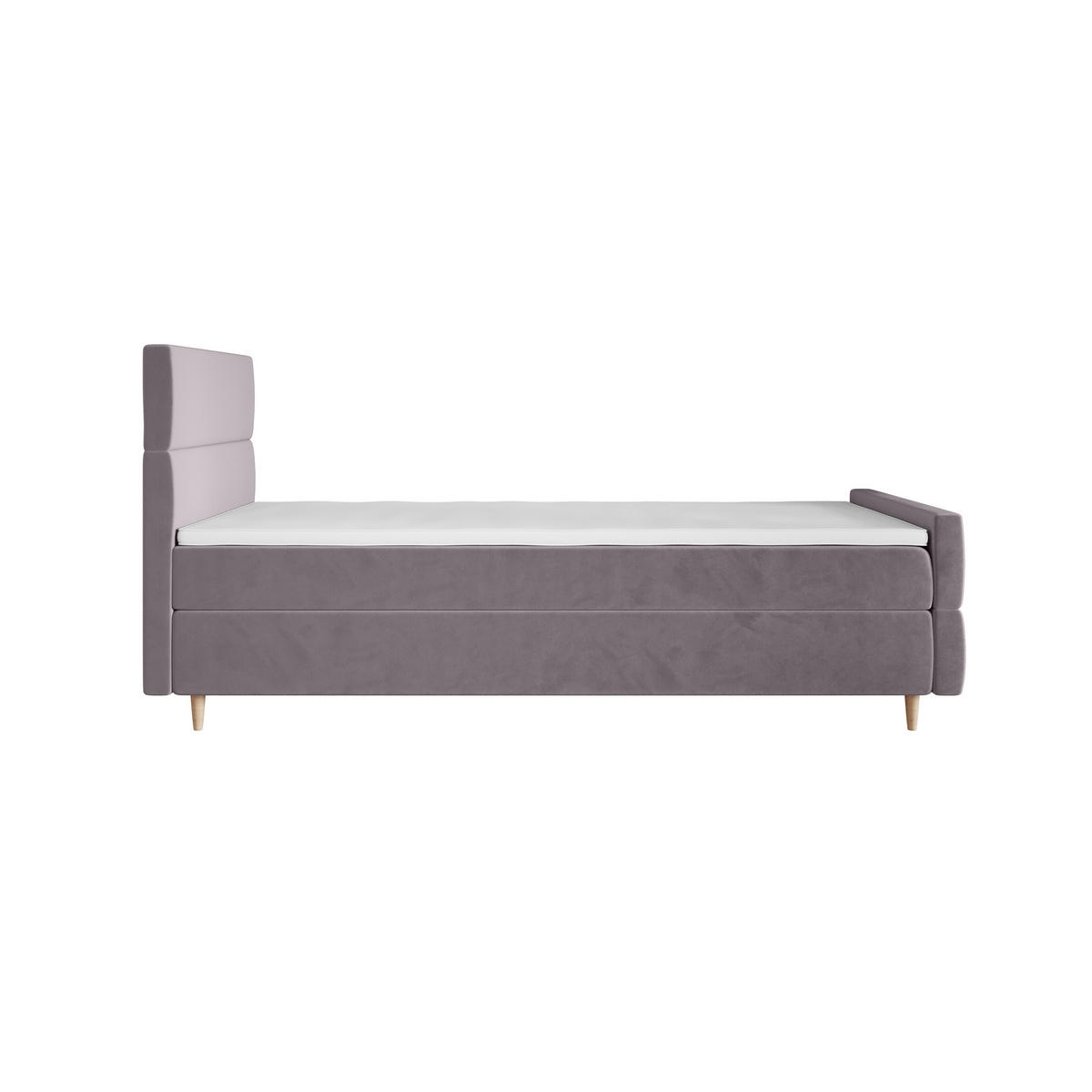 BOXBETT FLO PLUS 100x200 Itaka 50, mit Matratze H3, Bonell und Topper, Hellgrau - Hellgrau, Holz/Textil (100/200cm) - Bedante