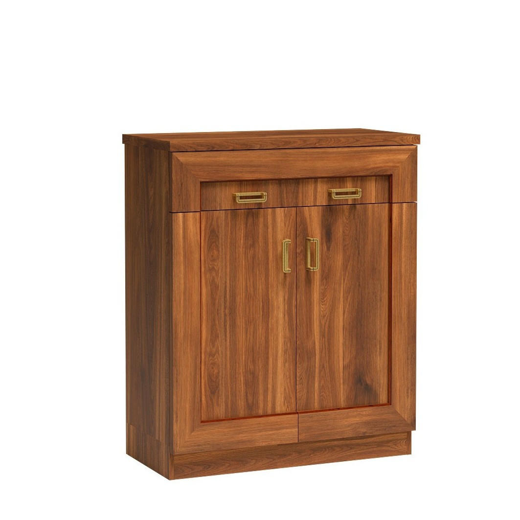 KOMMODE UDINE 90/110/44cm mit 2 Schubladen 2 Türen Braun - Braun, Holzwerkstoff (90/110/44cm) - MASSENO